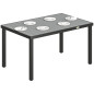6-Person Garden Dining Table with Slatted Top and Steel Frame.