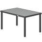6-Person Garden Dining Table with Slatted Top and Steel Frame.