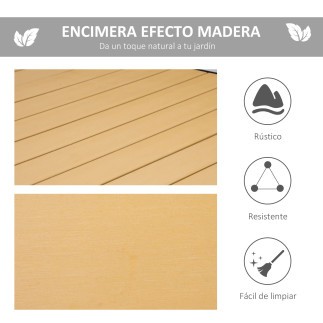 Mesa de Jardín Rectangular para 6 Personas Mesa de Comedor