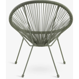 Sillón de exterior de acero y ratán sintético. 