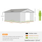 Cobertizo de Jardín 12.4 m² 340x386x200 cm with 2 Puertas Corredizas Base Refuerzo Dark Gray