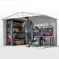 Garden Shed 277x195x192 cm in Silver and Grey