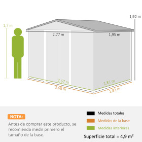 copy of copy of Garden Shed 277x195x192 cm in Dark Gray Garden