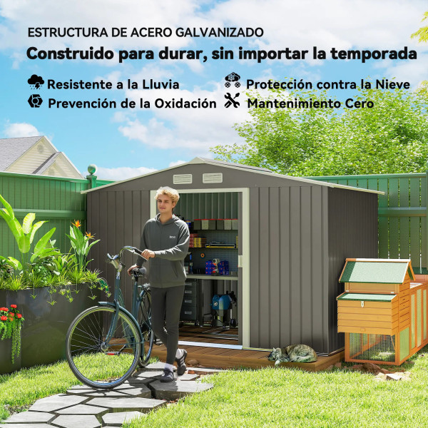 Garden Shed 277x195x192 cm in Grey