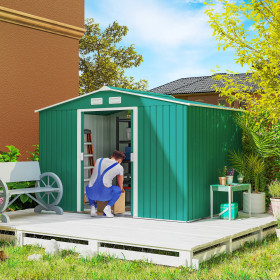Garden Shed 277x195x192 cm in Dark Green