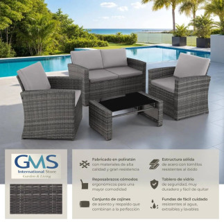 Rattan Lounge Set for 4 People