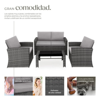 Rattan Lounge Set for 4 People Home GMS Shop
