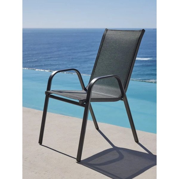 Silla de jardín de metal y textil Sillas de jardín GMS Shop