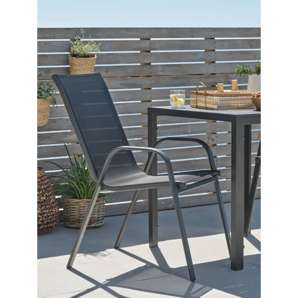 Silla de jardín de metal y textil Sillas de jardín GMS Shop