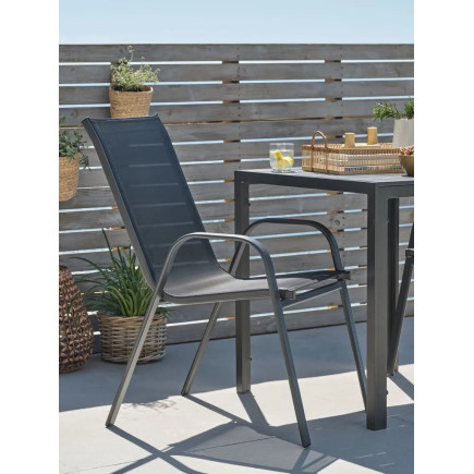 Silla de jardín de metal y textil Sillas de jardín GMS Shop