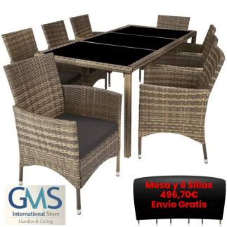 Elegant Rattan Garden Furniture Set for 8 People