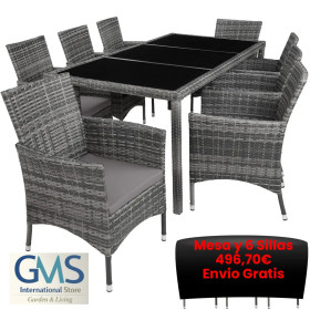 Conjunto de ratán Elegante Muebles de Jardín para 8 Personas