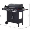 Barbacoa de Gas con 4+1 Quemadores 14,4 KW Inicio GMS Shop