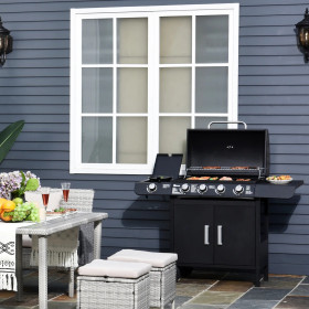 Barbacoa de Gas con 4+1 Quemadores 14,4 KW Inicio GMS Shop