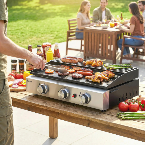 Plancha de gas con 3 Quemadores 7,5 kW Inicio GMS Shop