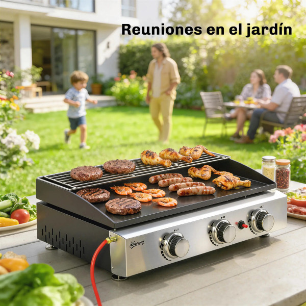 Plancha de gas con 3 Quemadores 7,5 kW Inicio GMS Shop
