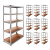 Pack of 10 Galvanized Shelving Units with 5 Shelves, 180x90x40 cmGMS20251070Metal Shelving
