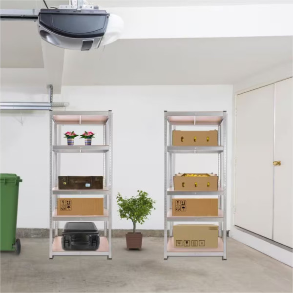 Pack of 10 Galvanized Shelving Units with 5 Shelves, 180x90x40 cmGMS20251070Metal Shelving