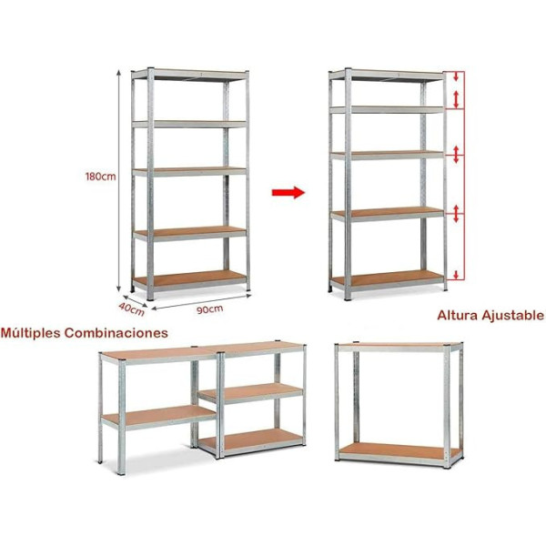Metal Shelving Units, 180x90x40cmGMS20251061-1Metal Shelving