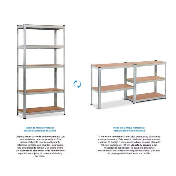 Metal Shelving Units, 180x90x40cmGMS20251061-1Metal Shelving