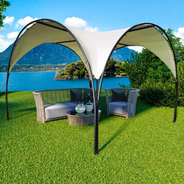 Rounded Steel Pergola Lucca 3.7x3.7m