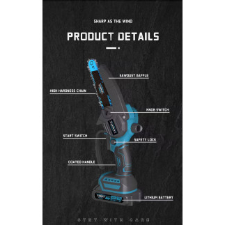 Mini Cordless Handheld Chainsaw Herramientas eléctricas GMS