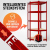 3-Piece Corner Bookshelf Set, Red, Blue, Black Metal Shelving