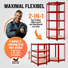 3-Piece Corner Bookshelf Set, Red, Blue, Black Metal Shelving