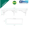 2-Pack Solid Folding Benches 180x30x43cm, Seats 6 People Garden