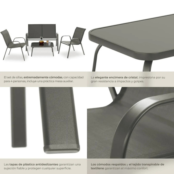 NORA Garden Set Anthracite Garden Furniture Sets GMS Shop