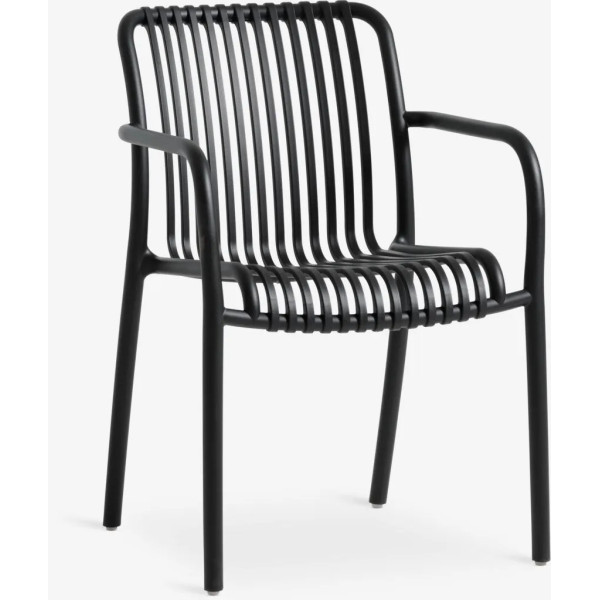 Black Table (Ø60) + 2 Black Chairs Garden Furniture Sets GMS
