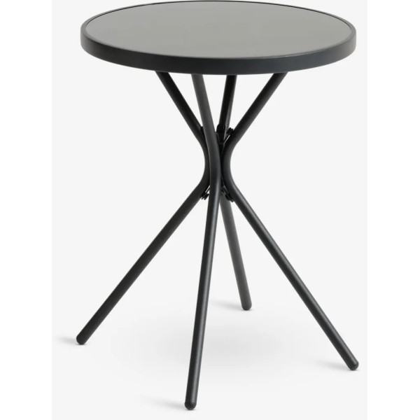 Black Table (Ø60) + 2 Black Chairs Garden Furniture Sets GMS