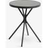 Black Table (Ø60) + 2 Black Chairs Garden Furniture Sets GMS