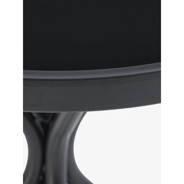 Black Table (Ø60) + 2 Black Chairs Garden Furniture Sets GMS