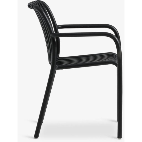Black Table (Ø60) + 2 Black Chairs Garden Furniture Sets GMS