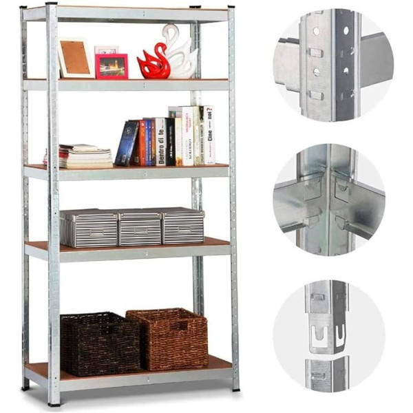 Metal Shelving Units, Set of 2, 180x90x40cm20251061Metal Shelving