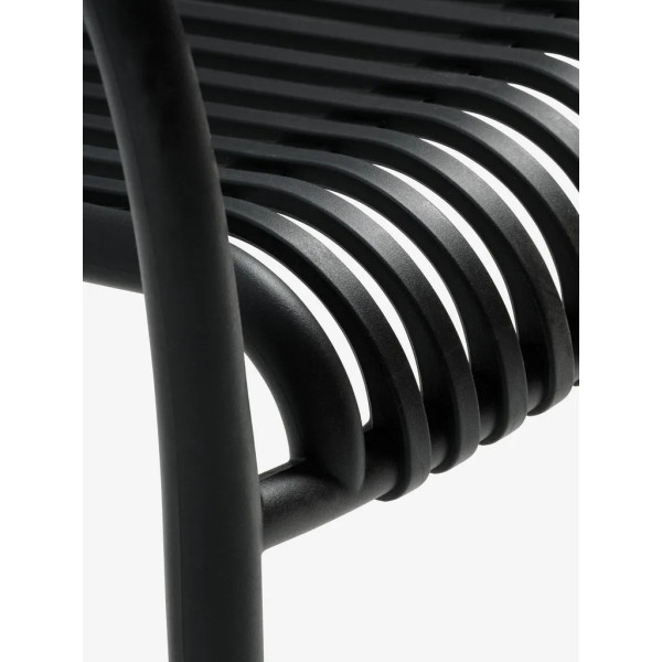 Black Table (Ø60) + 2 Black Chairs Garden Furniture Sets GMS