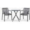 Black Table (Ø60) + 2 Black Chairs Garden Furniture Sets GMS