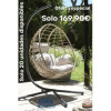 Hanging chair made of steel and synthetic rattan. 