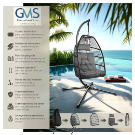 Silla colgante ARIANE negro Home GMS Shop