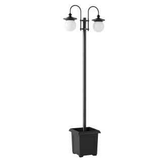 Outsunny Farola Solar Exterior de Jardín 2 Cabezales Inicio GMS